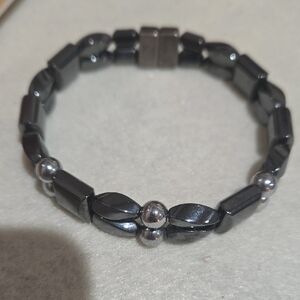 Elegant Hematite and Silver Bracelet